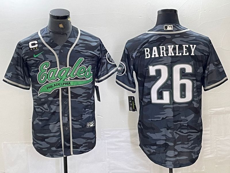 Men Philadelphia Eagles #26 Barkley Camo 2024 Nike Co branded NFL Jersey style 3